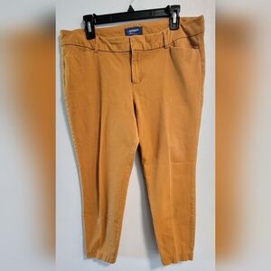 Old Navy Pixie Ankle Midrise Mid Rise Orange Mstard Yellow Pants Fall 14